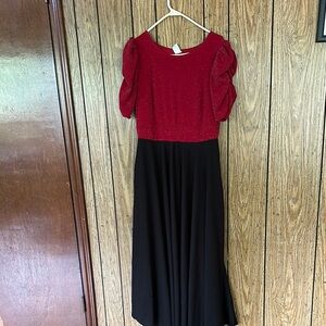 Elegant Red and Black Dress